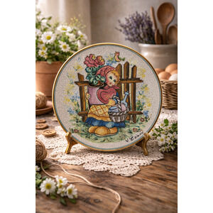 Vintage V. Tiziano 1978 Valentine Plate #271 Hand Painted 7.5” - Italy